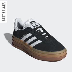 EUC * ADIDAS GAZELLE BOLD in BLACK & WHITE *